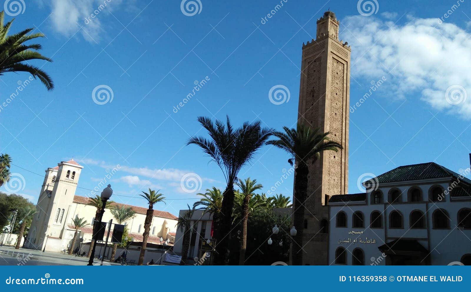 mosque hug cathedral ÃÂ©glise, peace and love religion from oujda morocco
