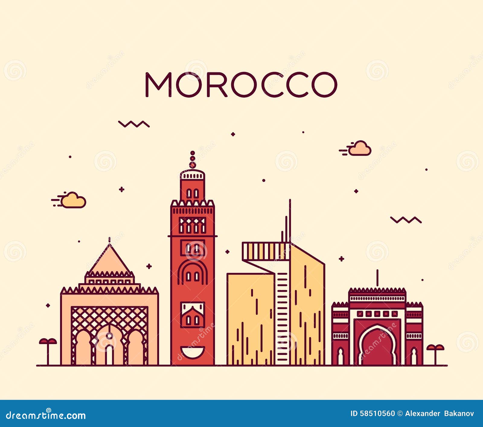 Marrakesh Skyline With Typography Design Royalty Free Stock Photography marrakesh-skyline-with-typography-design-royalty-free-stock-photography