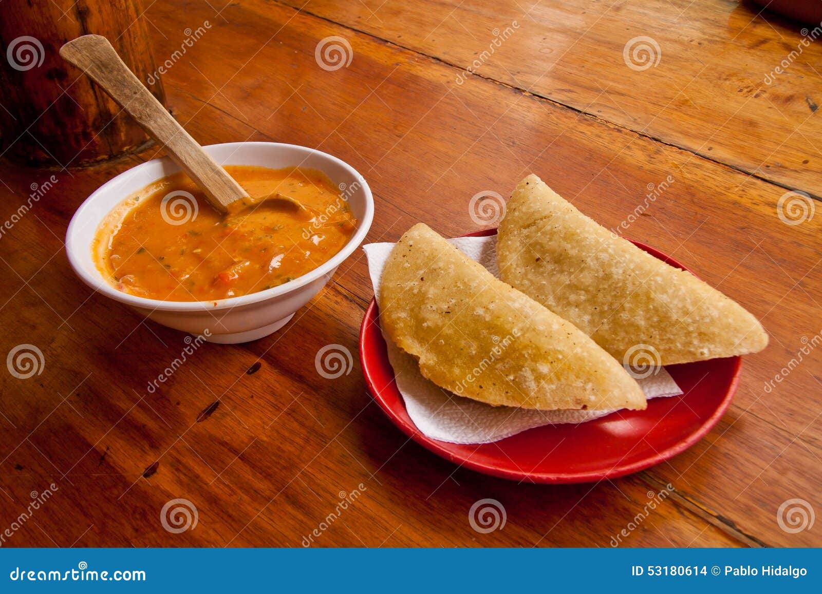 Morocho Empanadas Served With Chilli Sauce Stock Photo Image Of