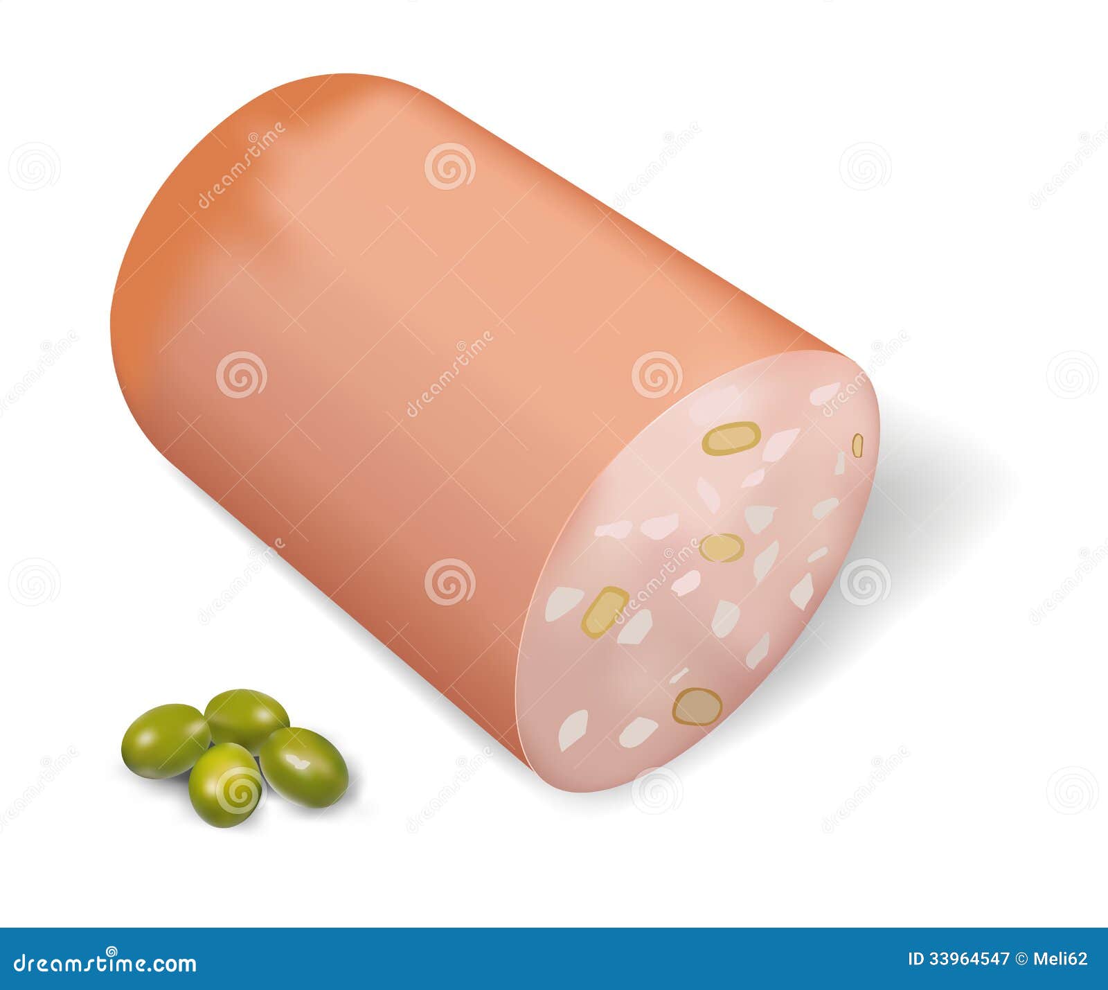 Mortadella Salami Sketch Hand Drawn Vector 249347193