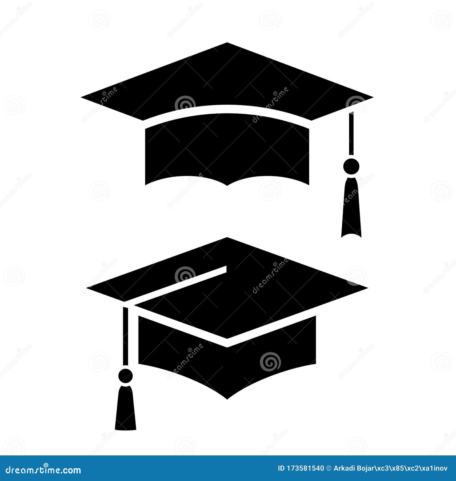 Mortar board vector icon stock vector. Illustration of high 173581540
