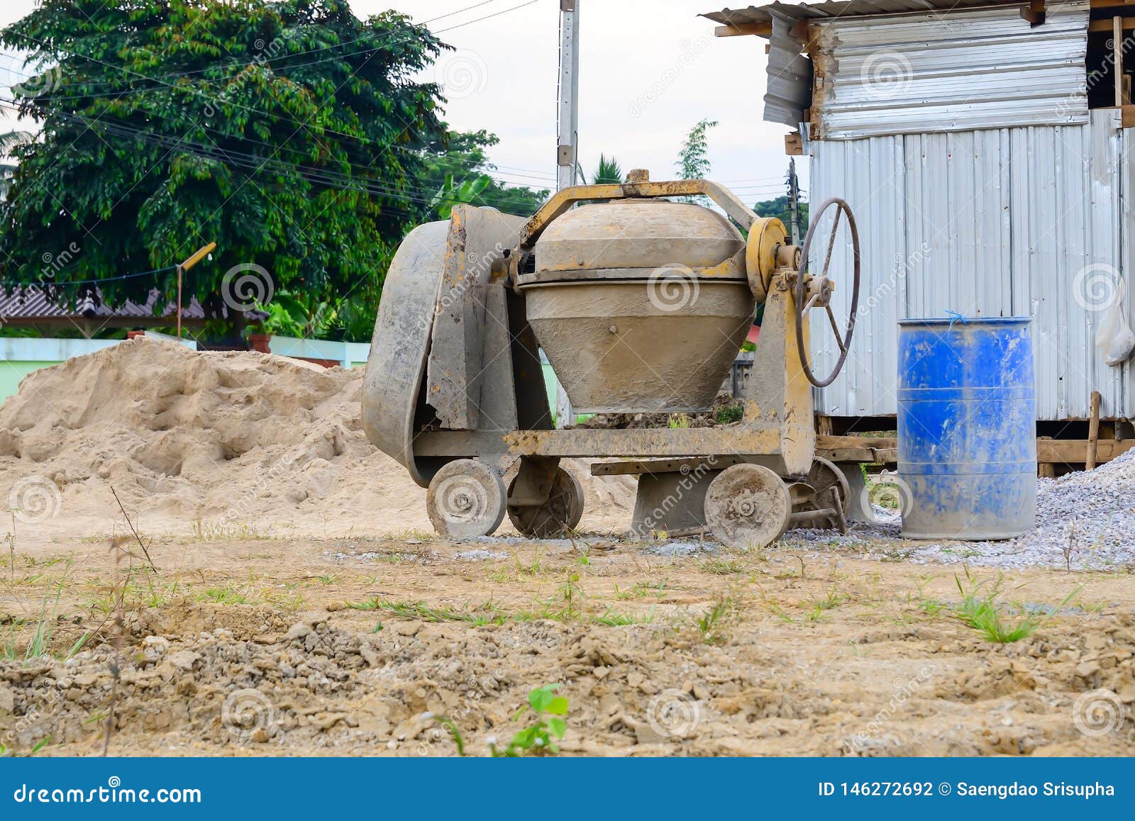 Mortar mixer stock photo. Image of heavy, metal, development 146272692