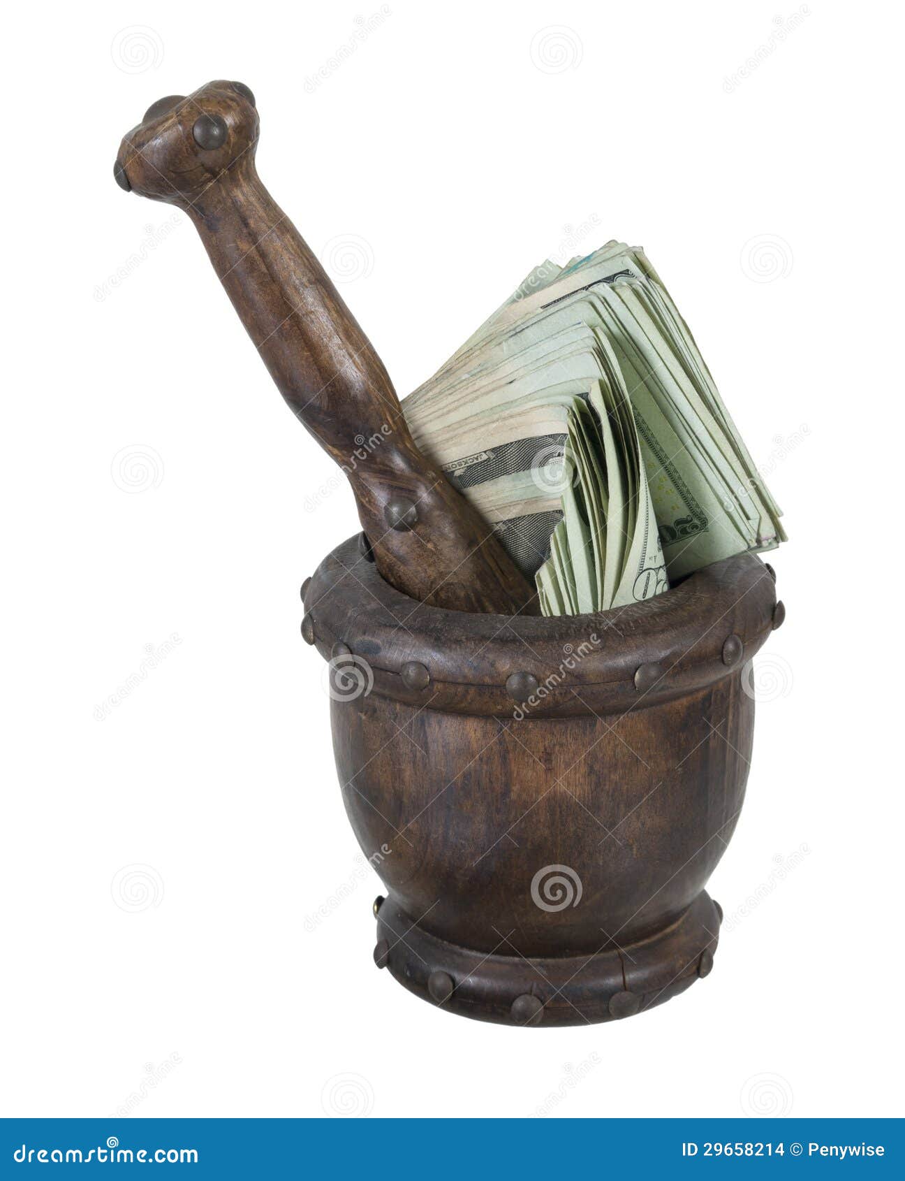 Mortar and Pedestal Full of Money Stock Photo Image of pharmaceutical