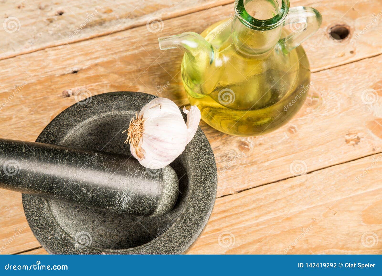 Mortar and Pestle with Alioli Ingredients Stock Photo Image of sauce