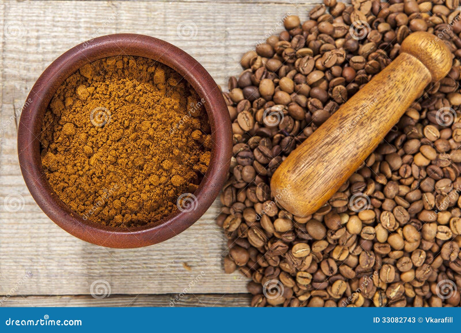 Mortar and Pestle with Brown Coffee Stock Image Image of roasted