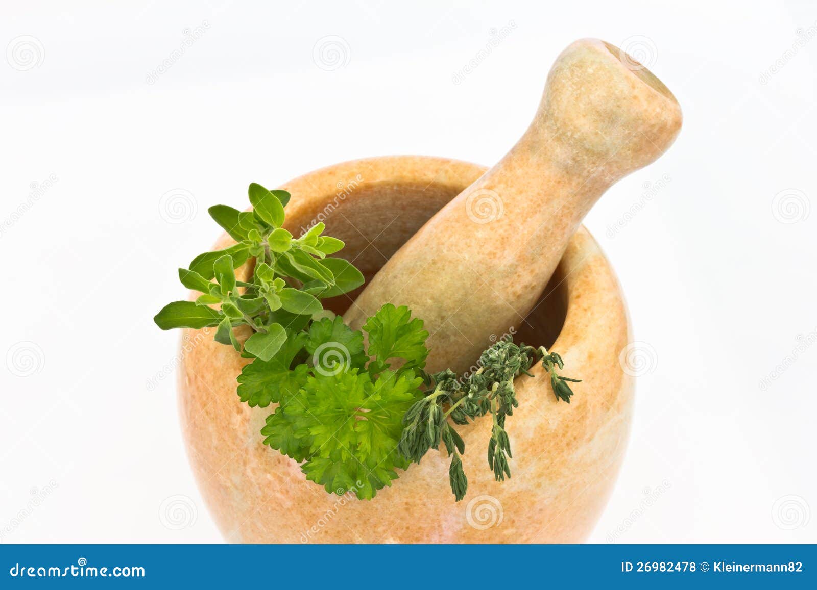 Mortar and Pestle with Herbs Stock Photo Image of preparation, orange