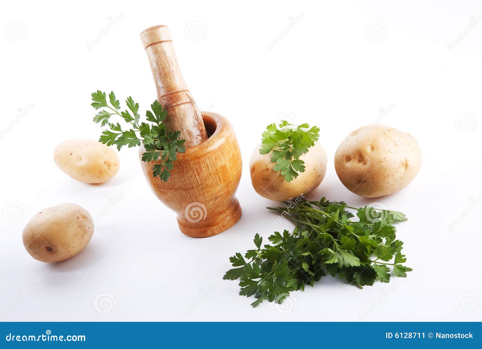 Mortar And Pestle With Herbs Picture. Image 6128711