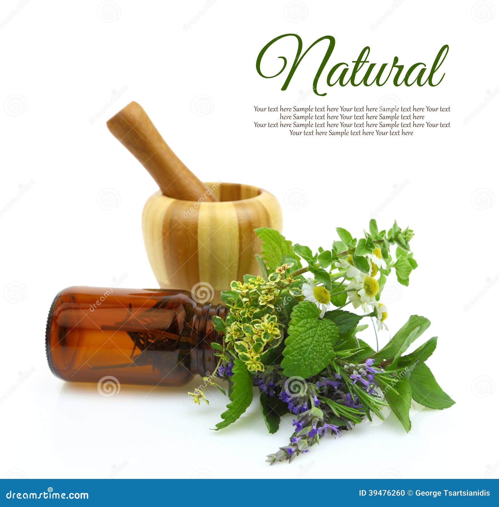 Mortar and Pestle with Herbs Stock Photo Image of beauty, ingredients