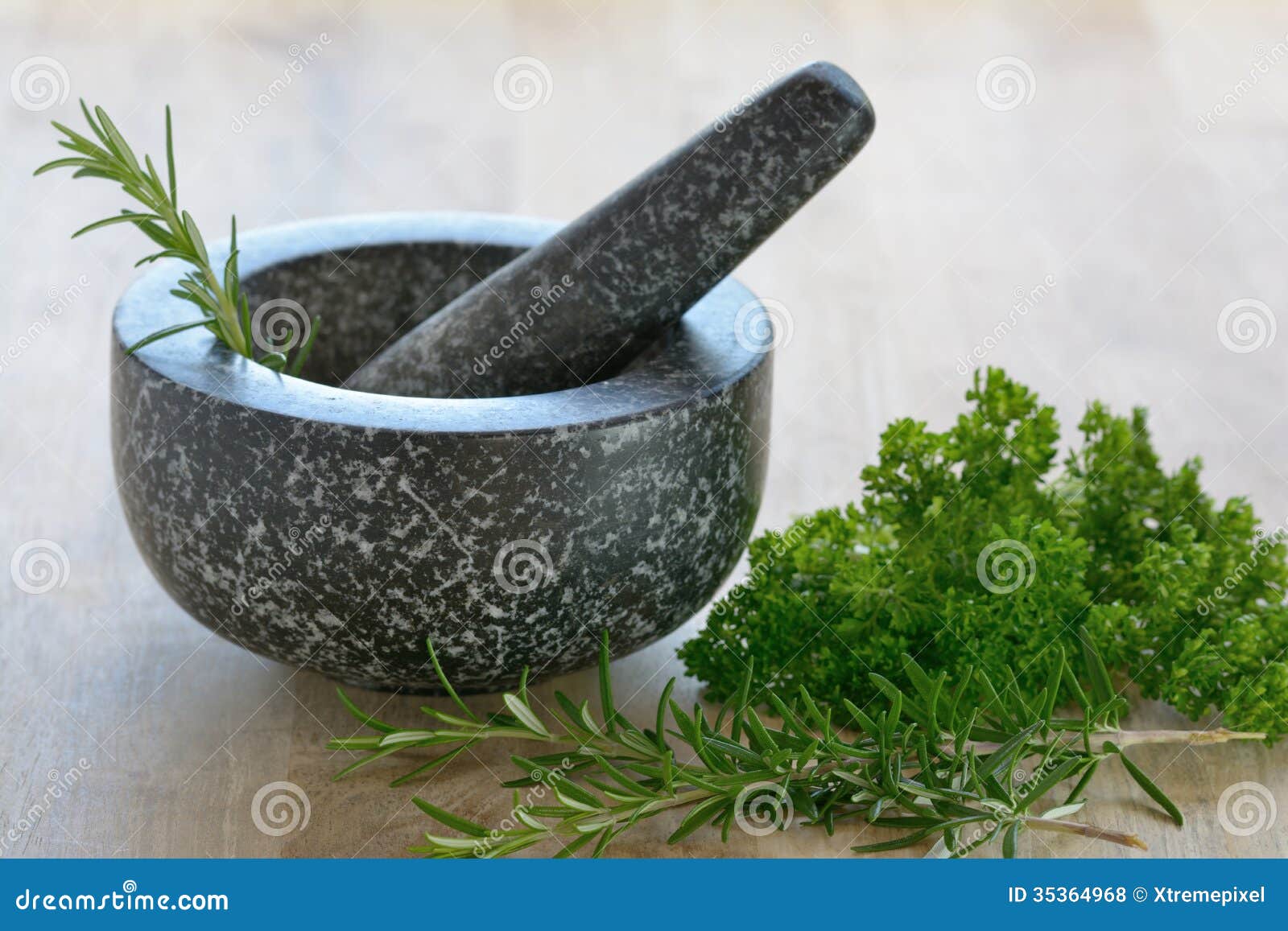 Mortar and Pestle with Herbs Stock Photo Image of herbs, food 35364968
