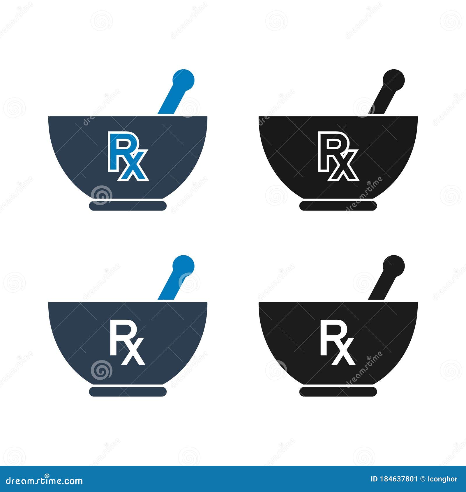 Mortar and pestle icon. stock vector. Illustration of flat 184637801