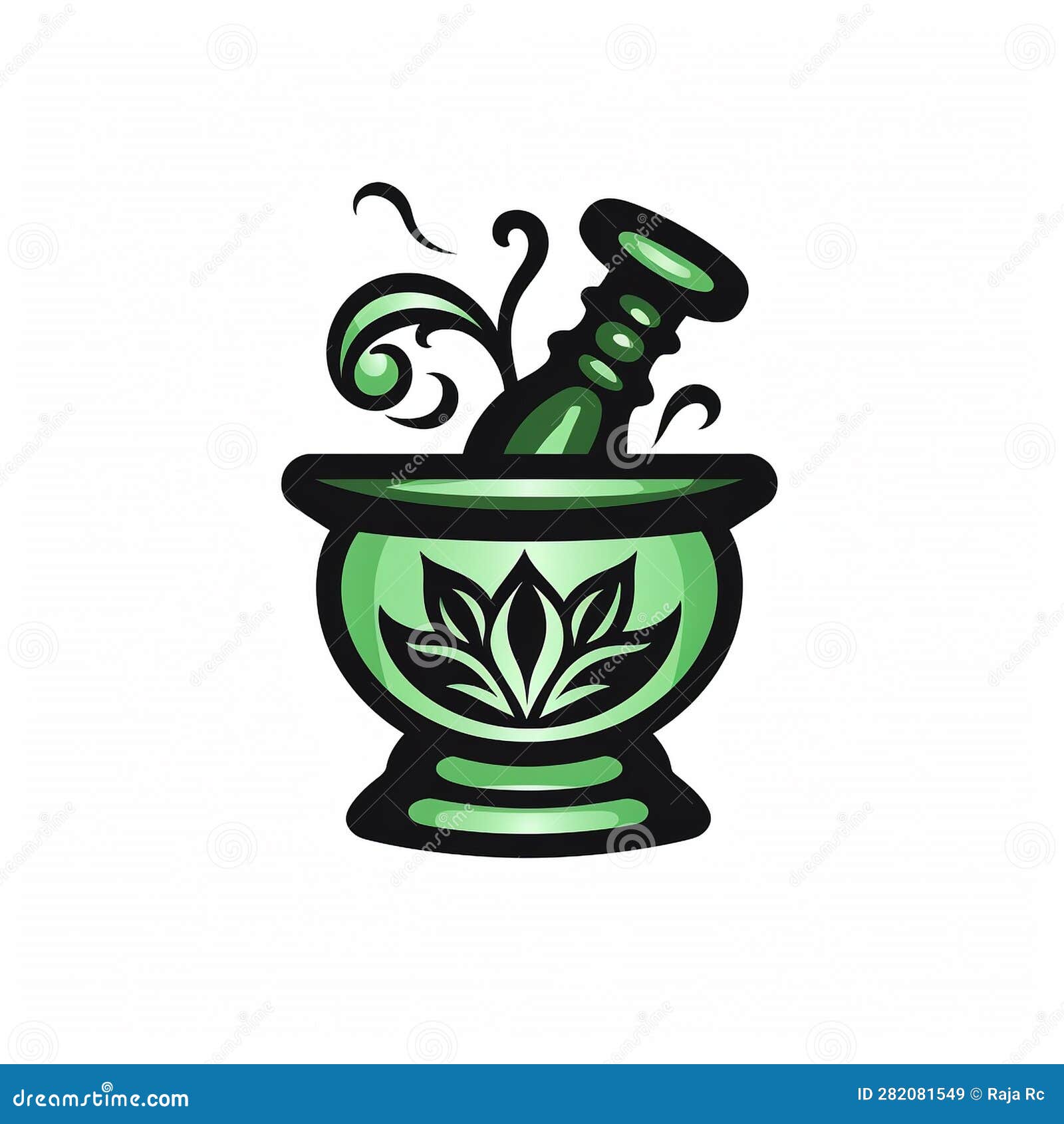 Mortar and pestle logo stock illustration. Illustration of business