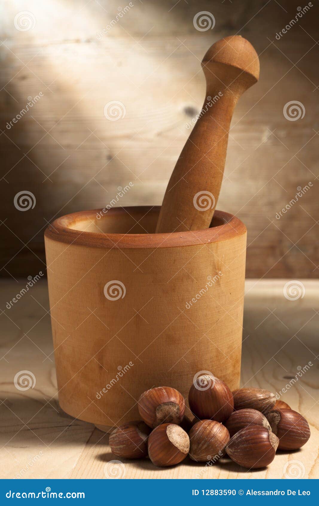 Mortar and Pestle with Nuts Stock Photo Image of color, brown 12883590