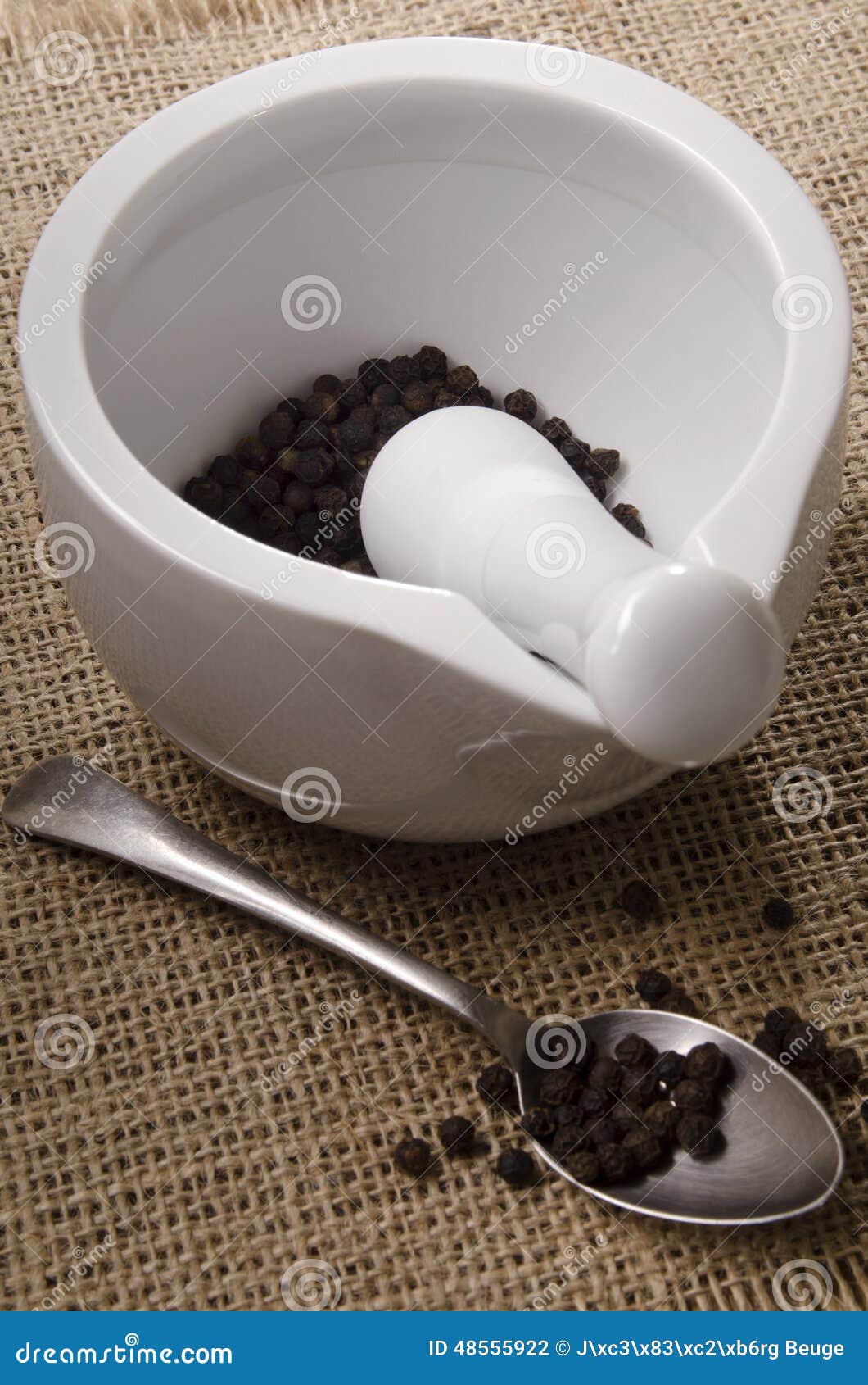 Mortar and Pestle with Pepper Stock Photo Image of spoon, prepare