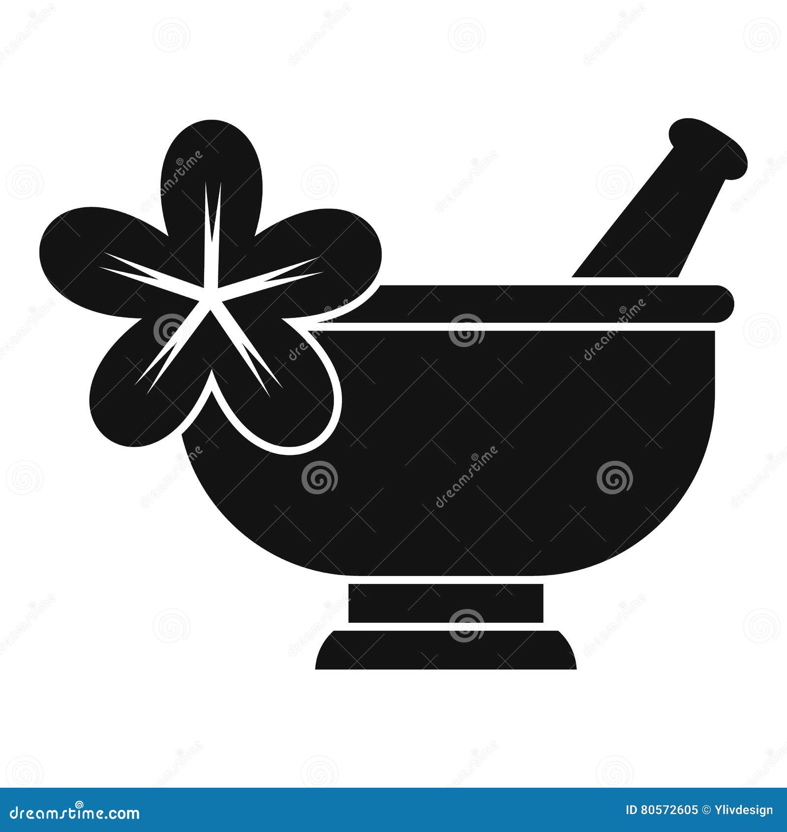 Mortar and Pestle Pharmacy Icon, Simple Style Stock Vector