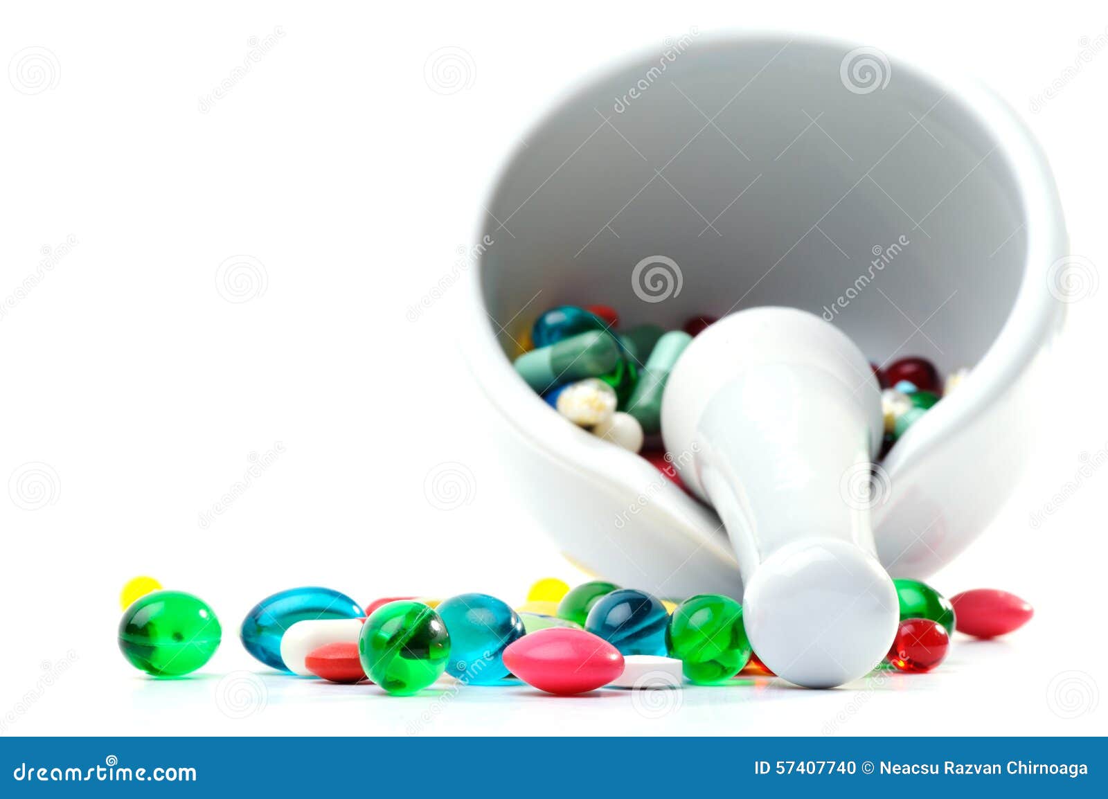 Mortar and Pestle with Pills Stock Photo Image of path, kitchen 57407740