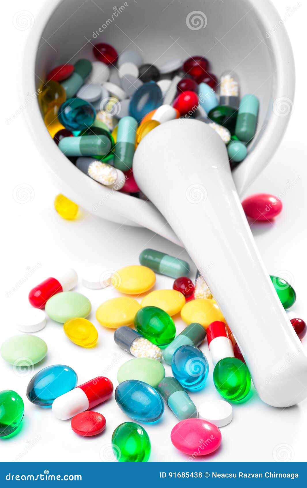 Mortar and Pestle with Pills Stock Photo Image of doctor, medical