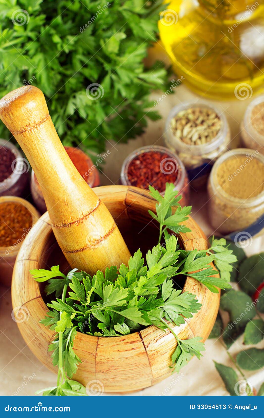 Mortar and Pestle with Spices Stock Image Image of alternative, plant 33054513