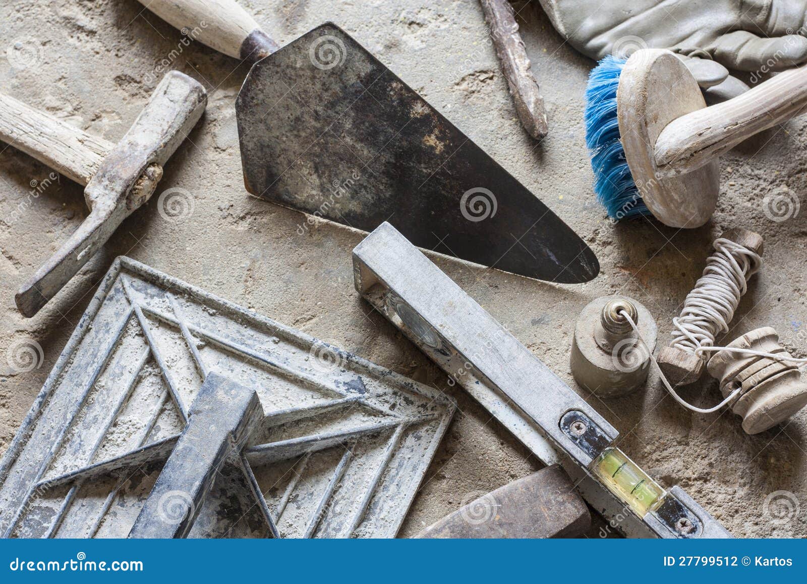 Mortar tools stock photo. Image of cement, mortar, rough 27799512