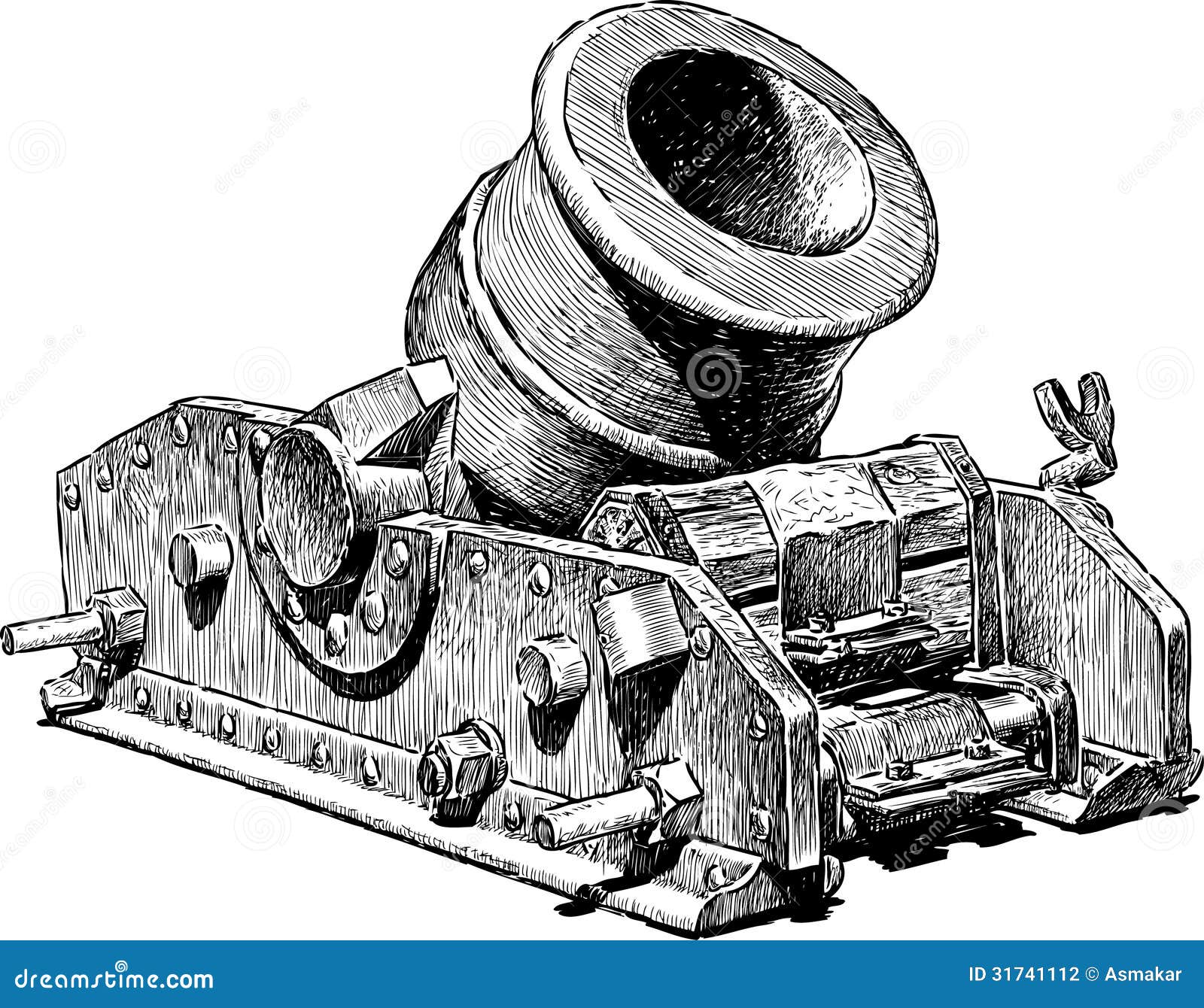 Mortar stock vector. Illustration of medieval, sketch 31741112