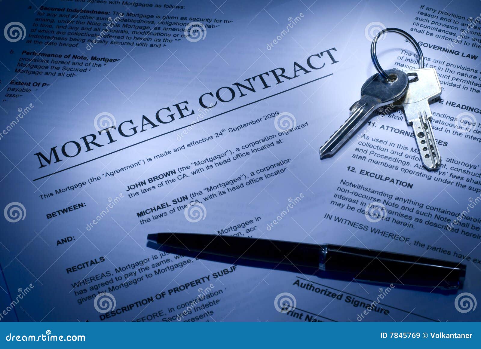Mortgage contract stock image. Image of lender, finance 7845769