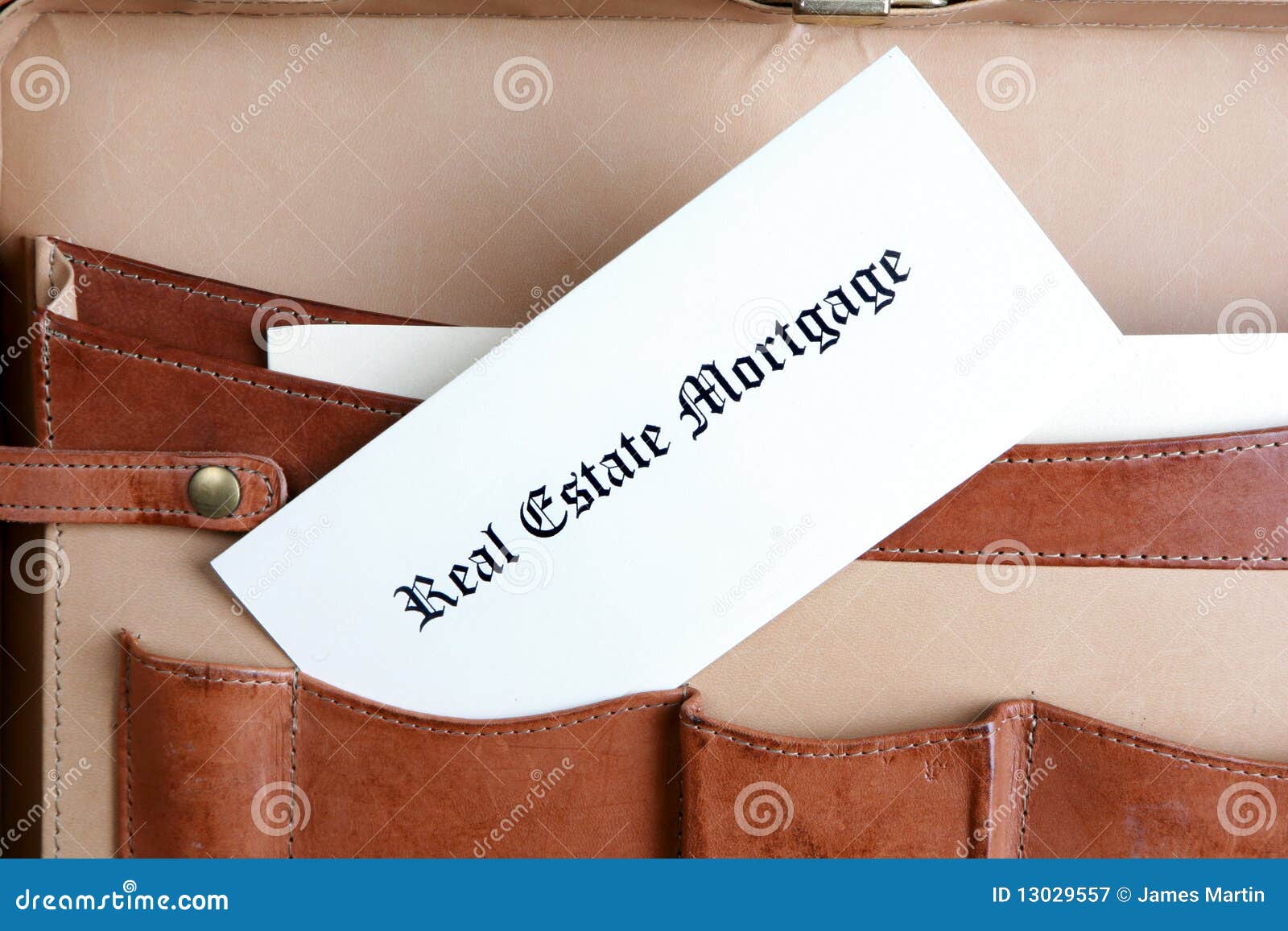 Mortgage Documents in a Leather Briefcase Stock Image Image of legal