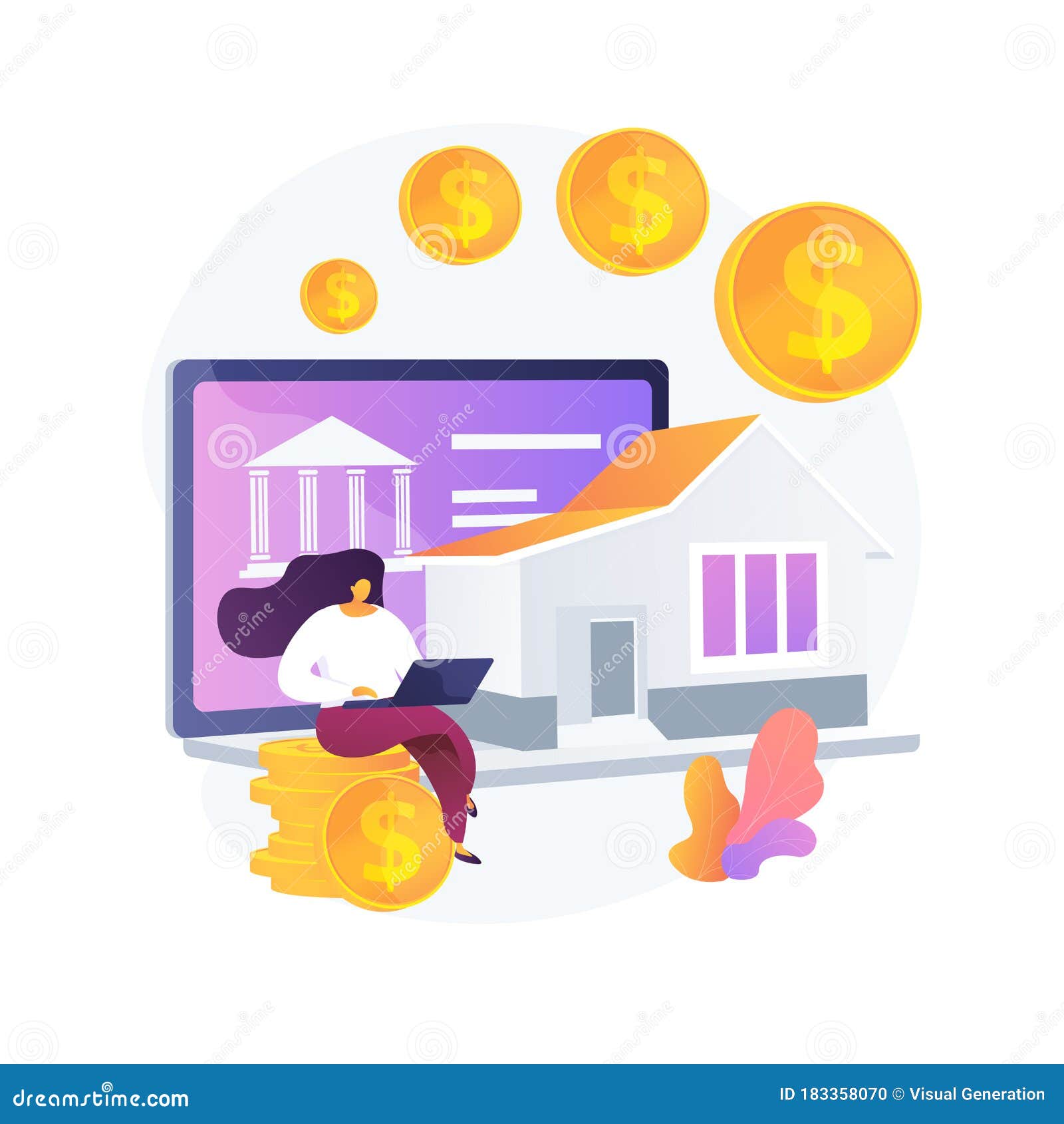 Mortgage Loan Abstract Concept Vector Illustration. Stock Vector