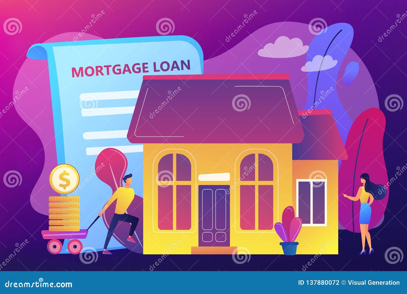 Mortgage Loan Concept Vector Illustration. Stock Vector - Illustration