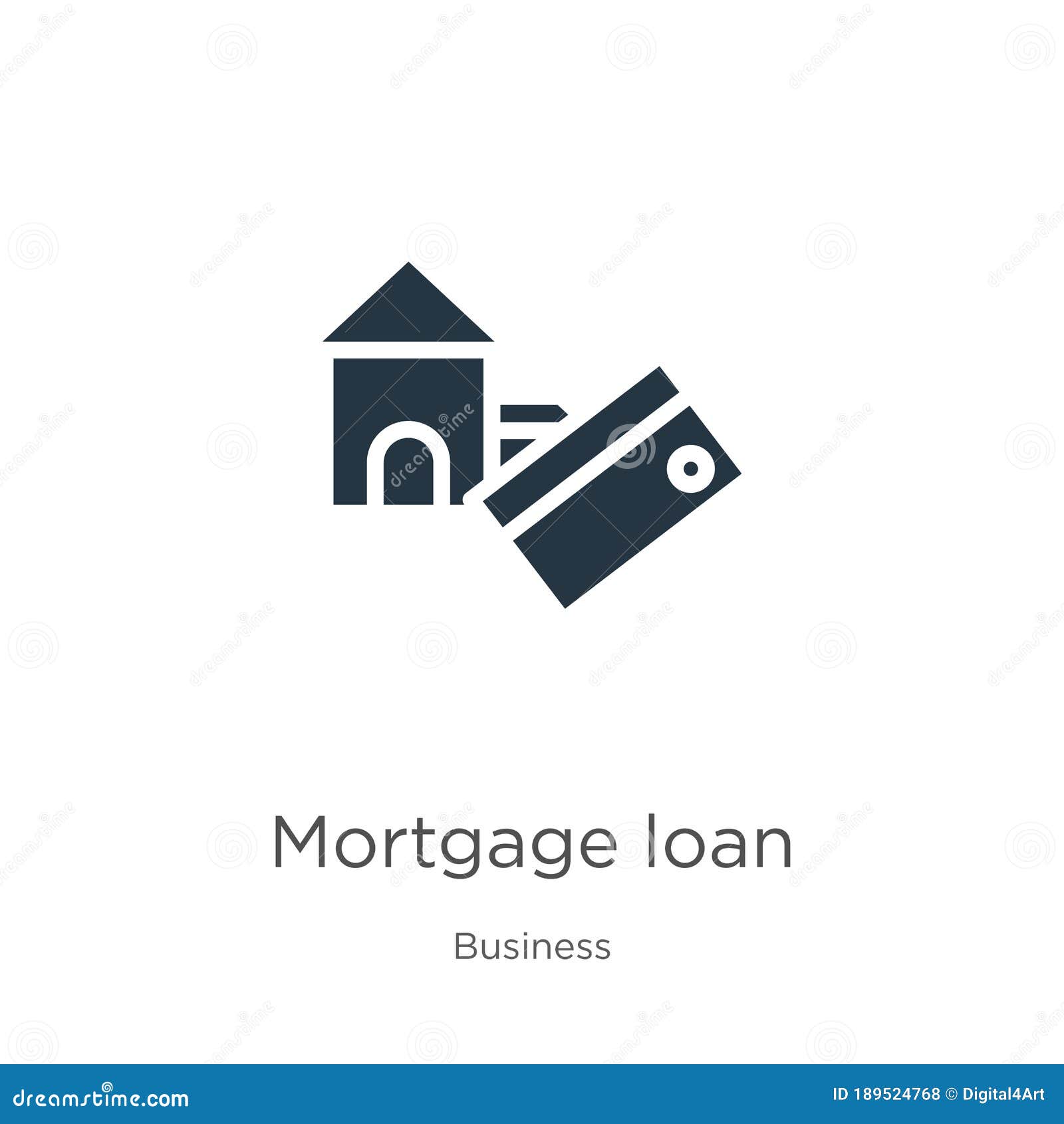 Mortgage Loan Icon Vector. Trendy Flat Mortgage Loan Icon from Business