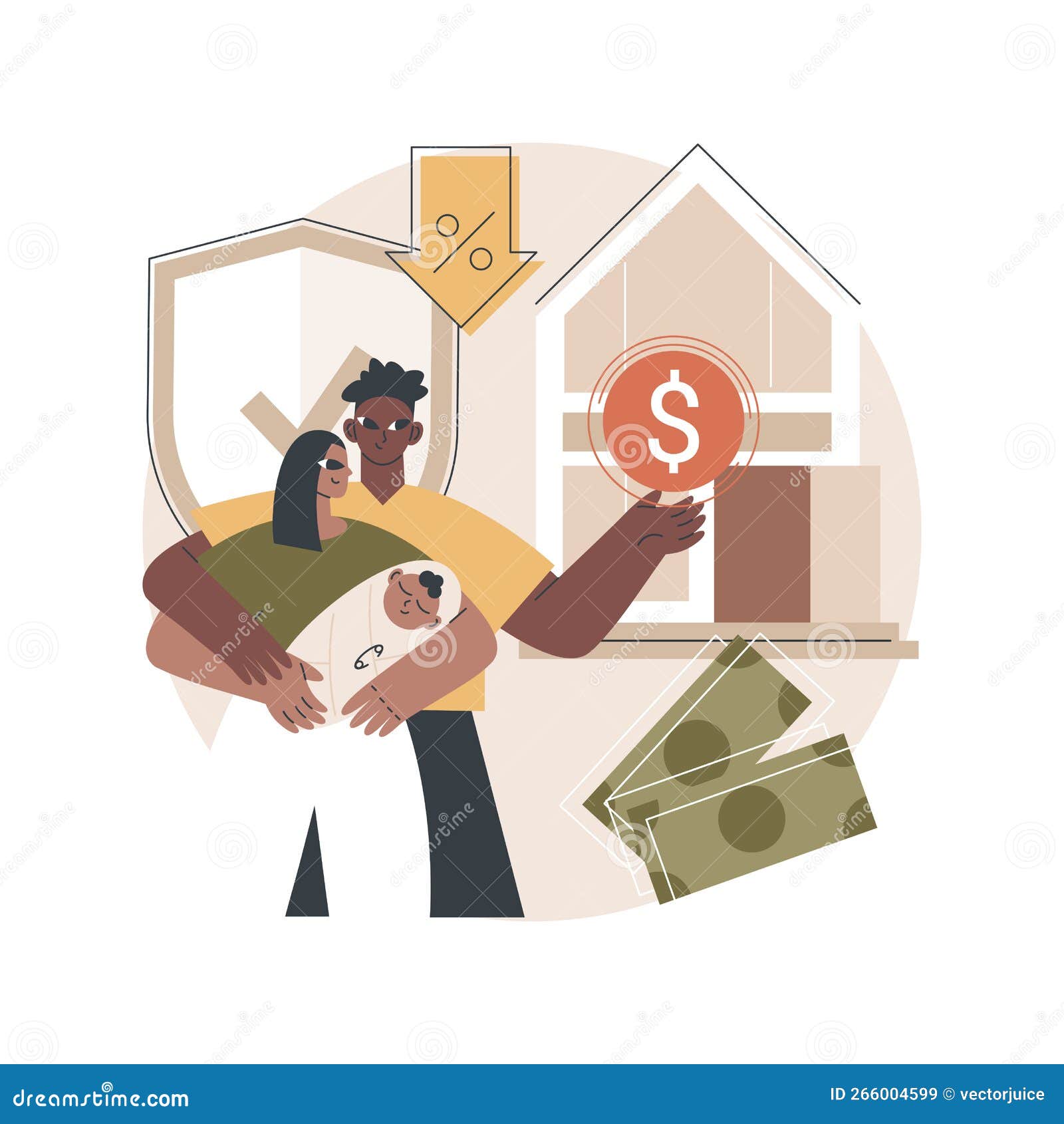Mortgage Relief Program Abstract Concept Vector Illustration Stock