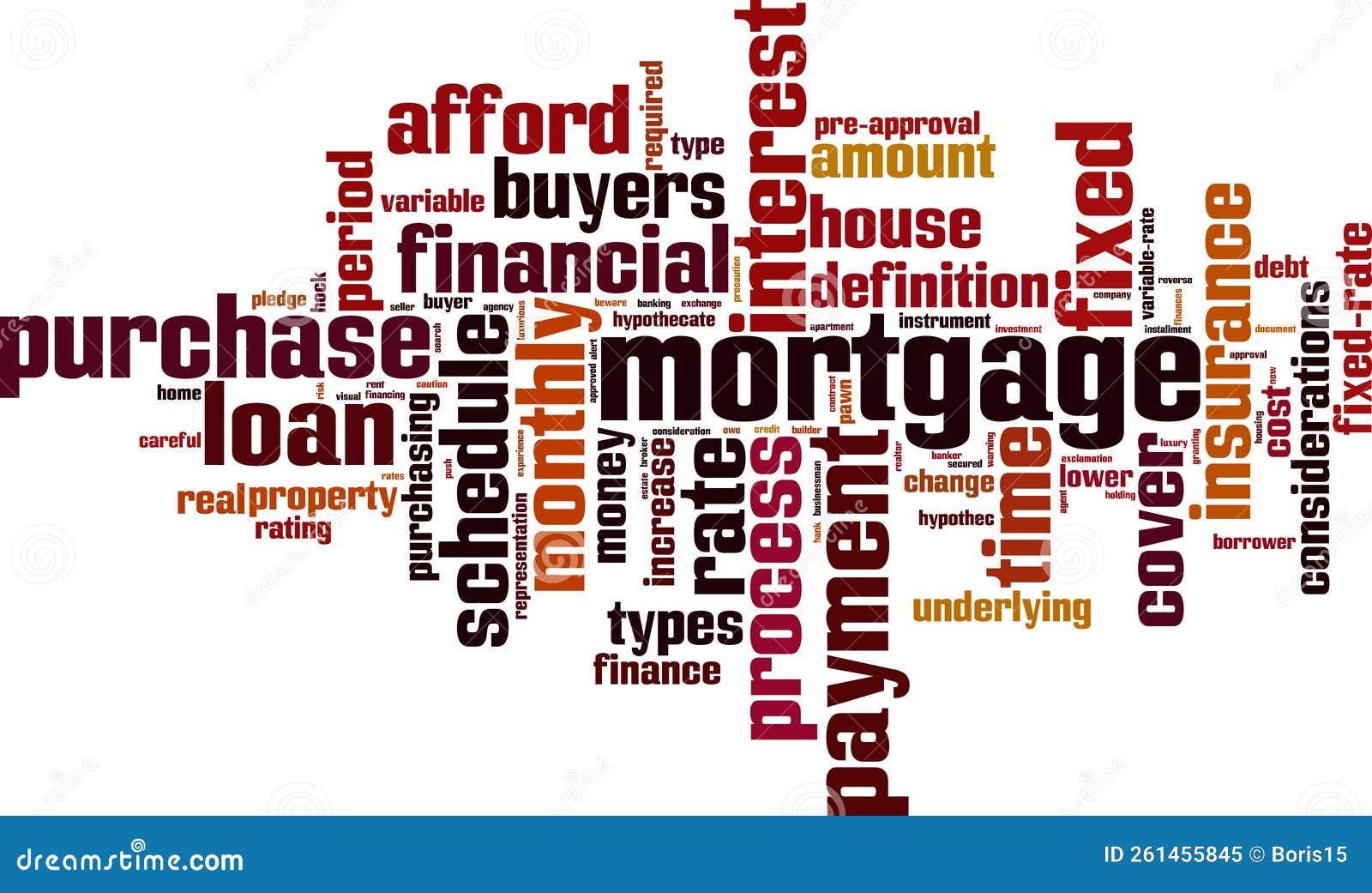 Mortgage word cloud stock vector. Illustration of bank 261455845