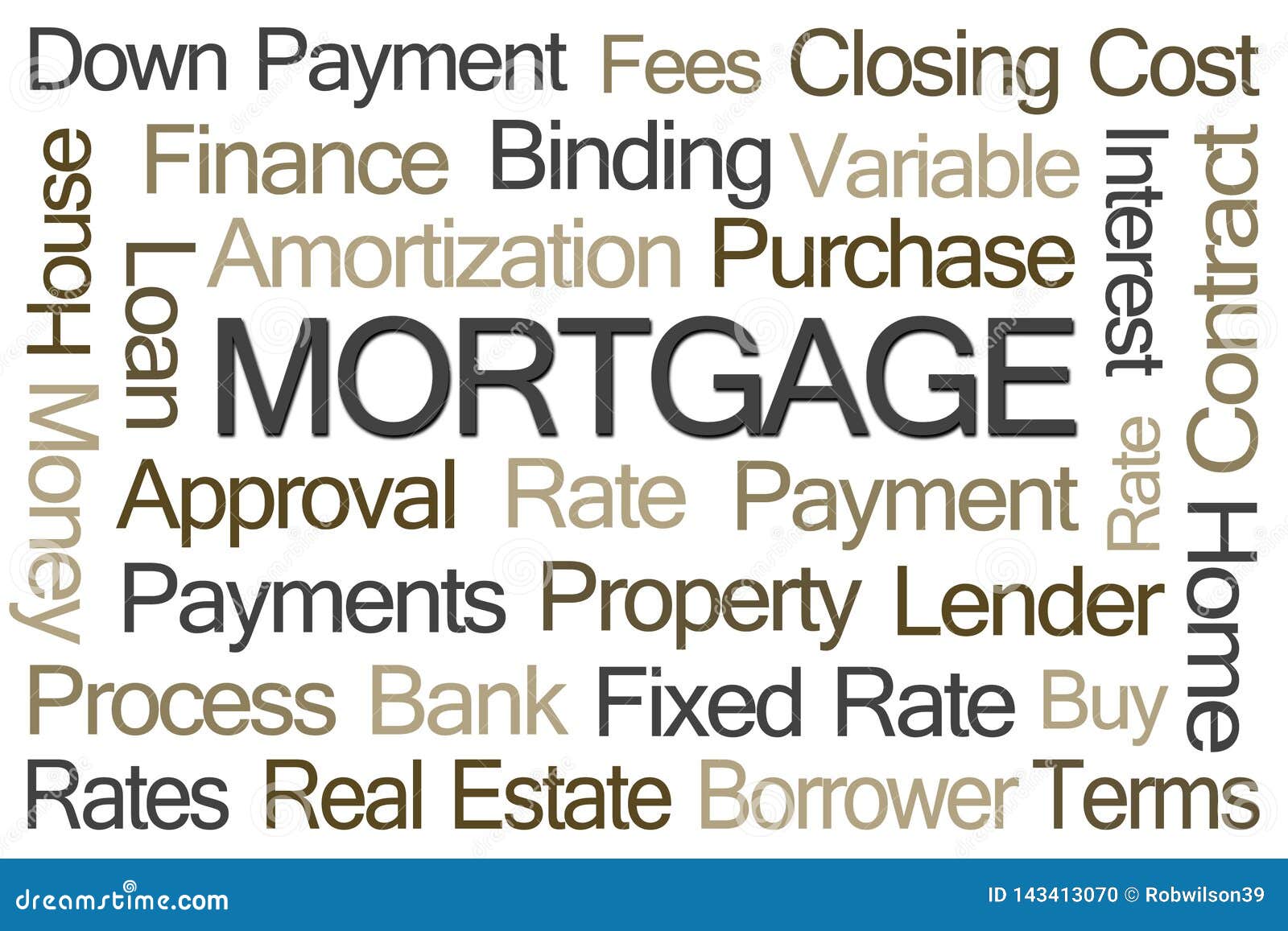 Mortgage Word Cloud stock illustration. Illustration of loan 143413070