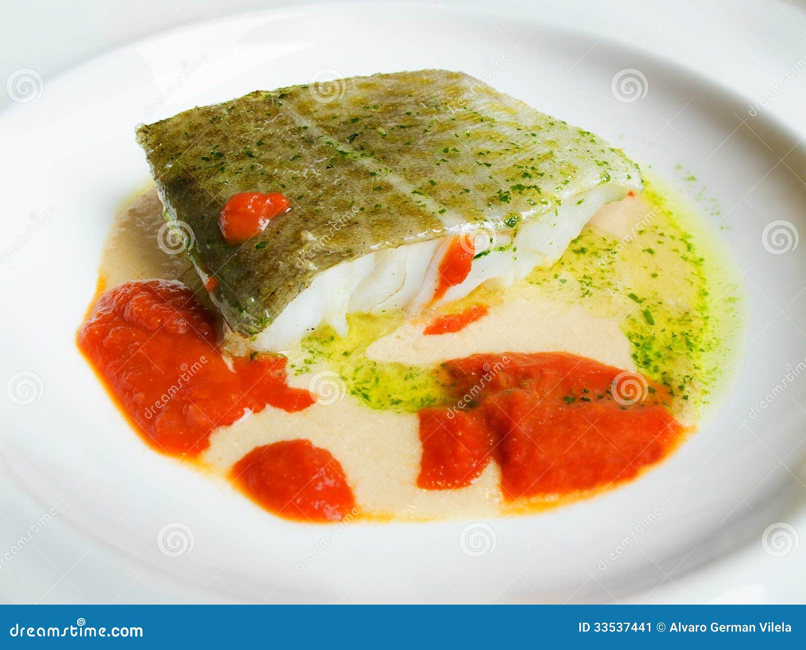 Morue En Sauce Verte, Cuisine Basque. Image stock - Image du recette