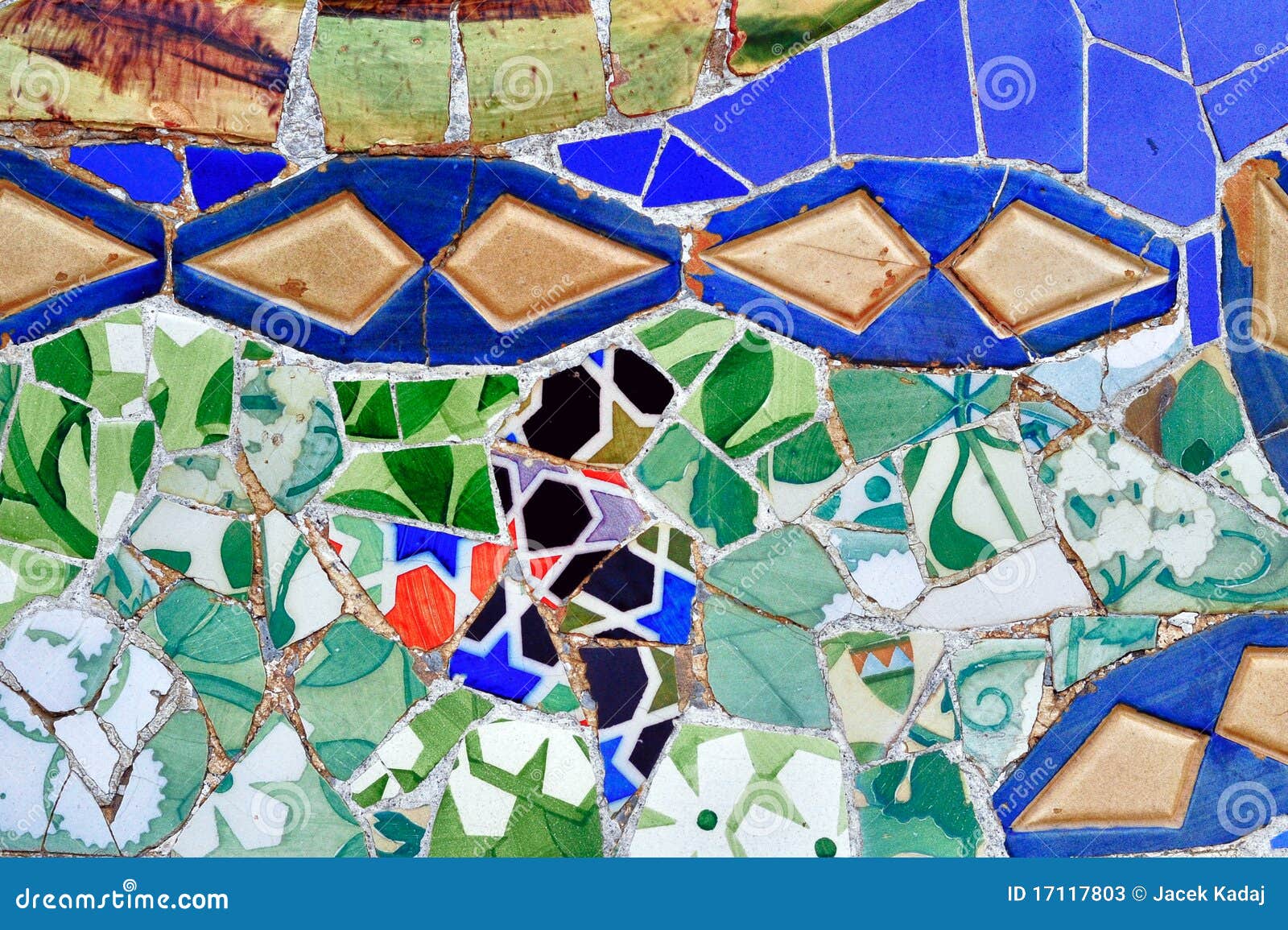 mosaic of antoni gaudi in guell park