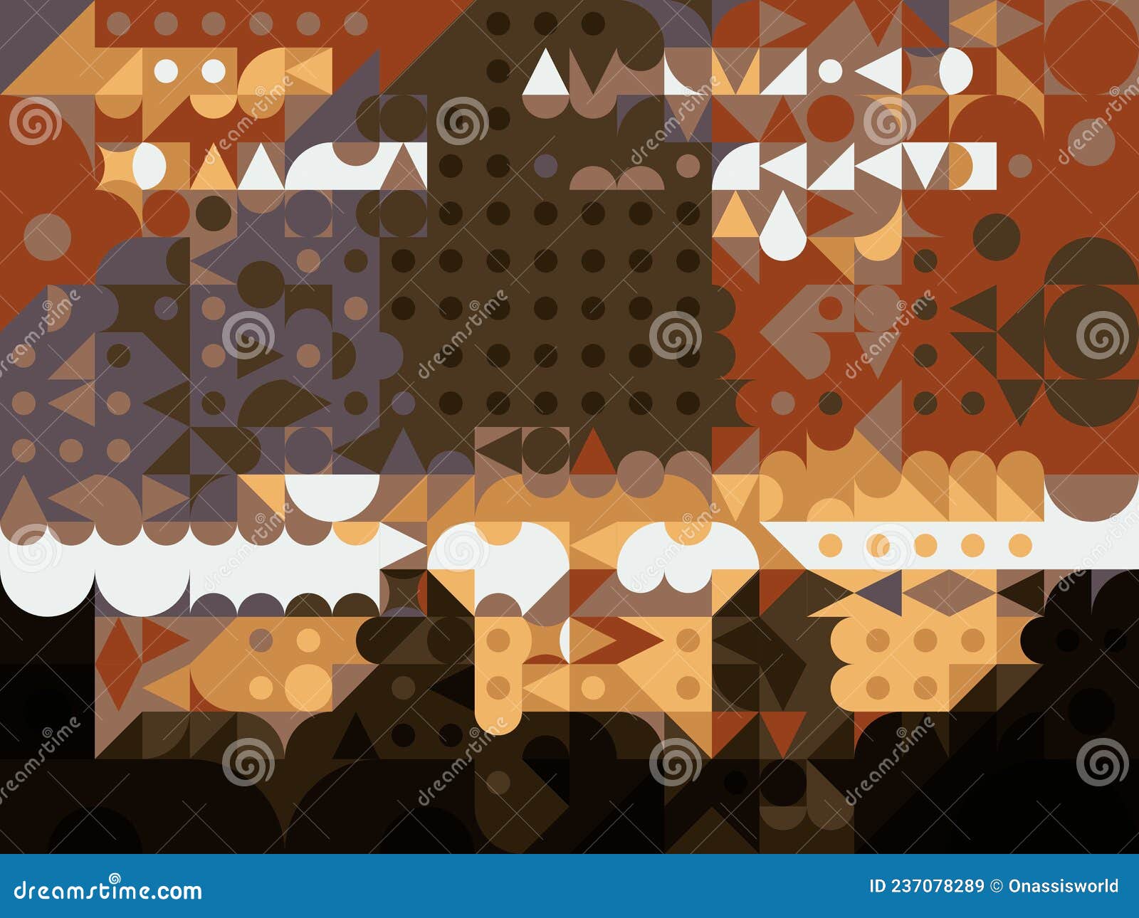 Mosaic Art Shapes Abstracts Backgrounds Stock Illustration