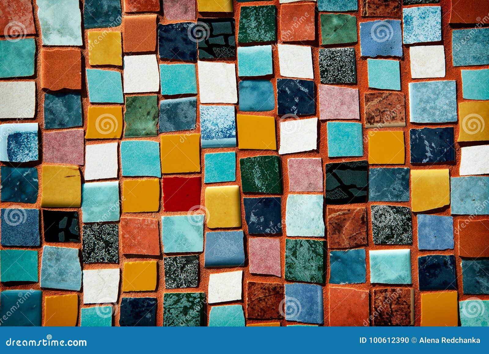 Mosaic with Colored Tiles on a Wall Stock Photo Image of color