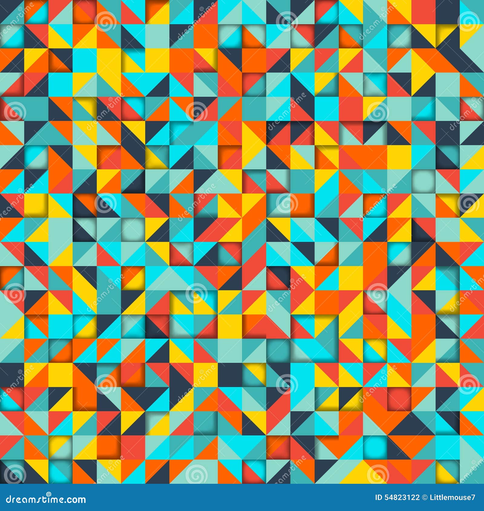 Mosaic Colorful Background of Geometric Shapes. Stock Vector