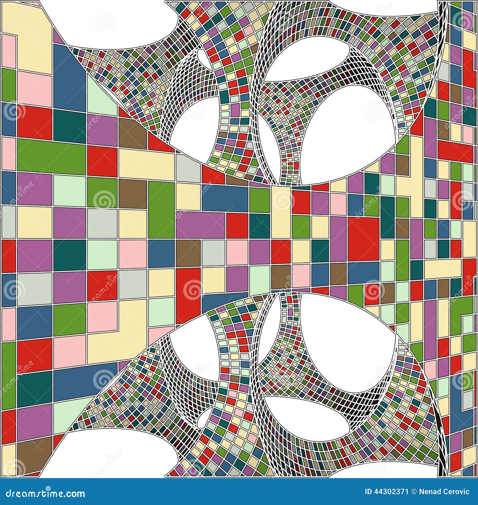 Mosaic Colorful Urban Geometric Structure Vector Stock Vector