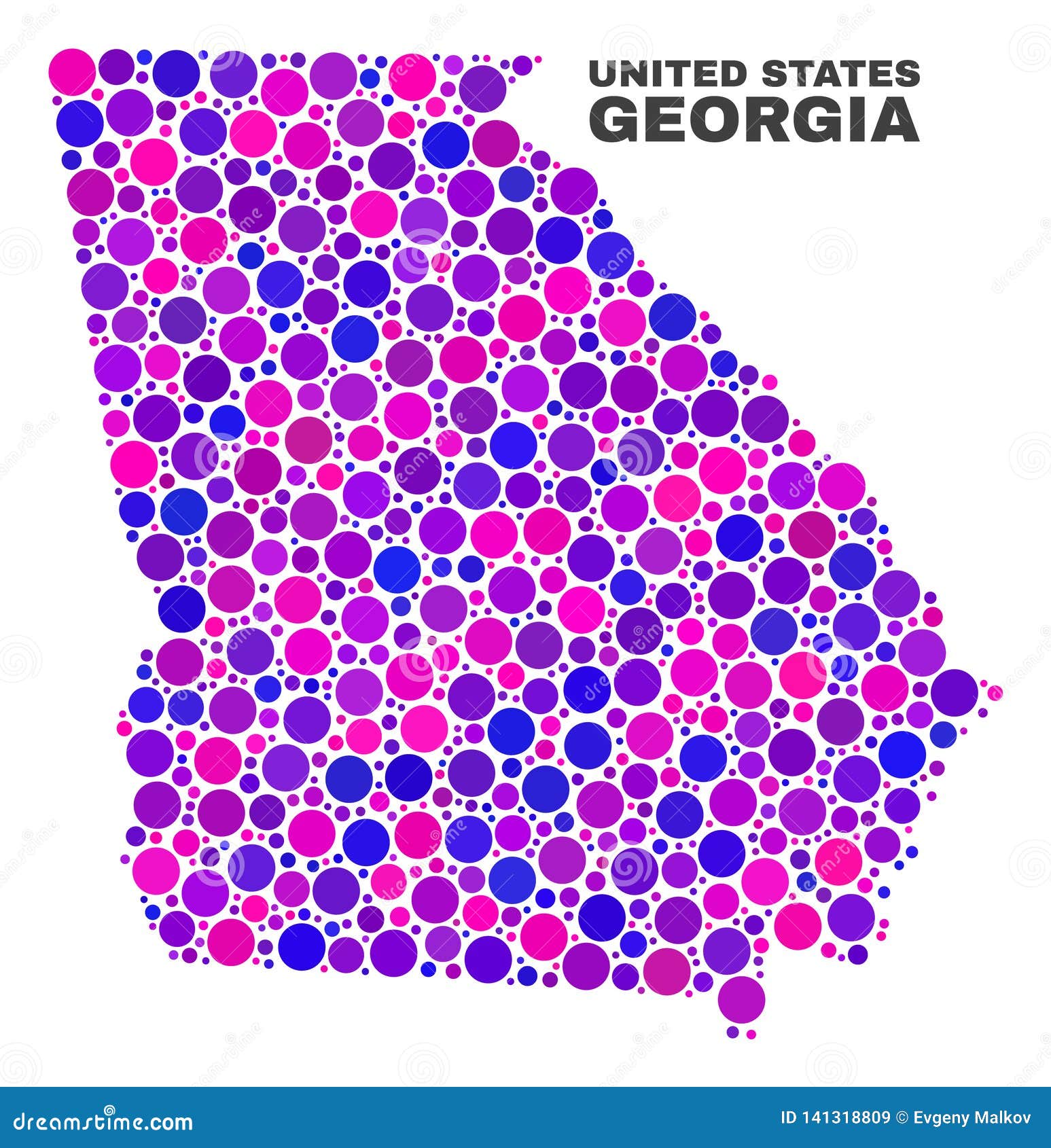 Mosaic Georgia State Map of Spheric Dots Stock Vector - Illustration of object, state: 141318809