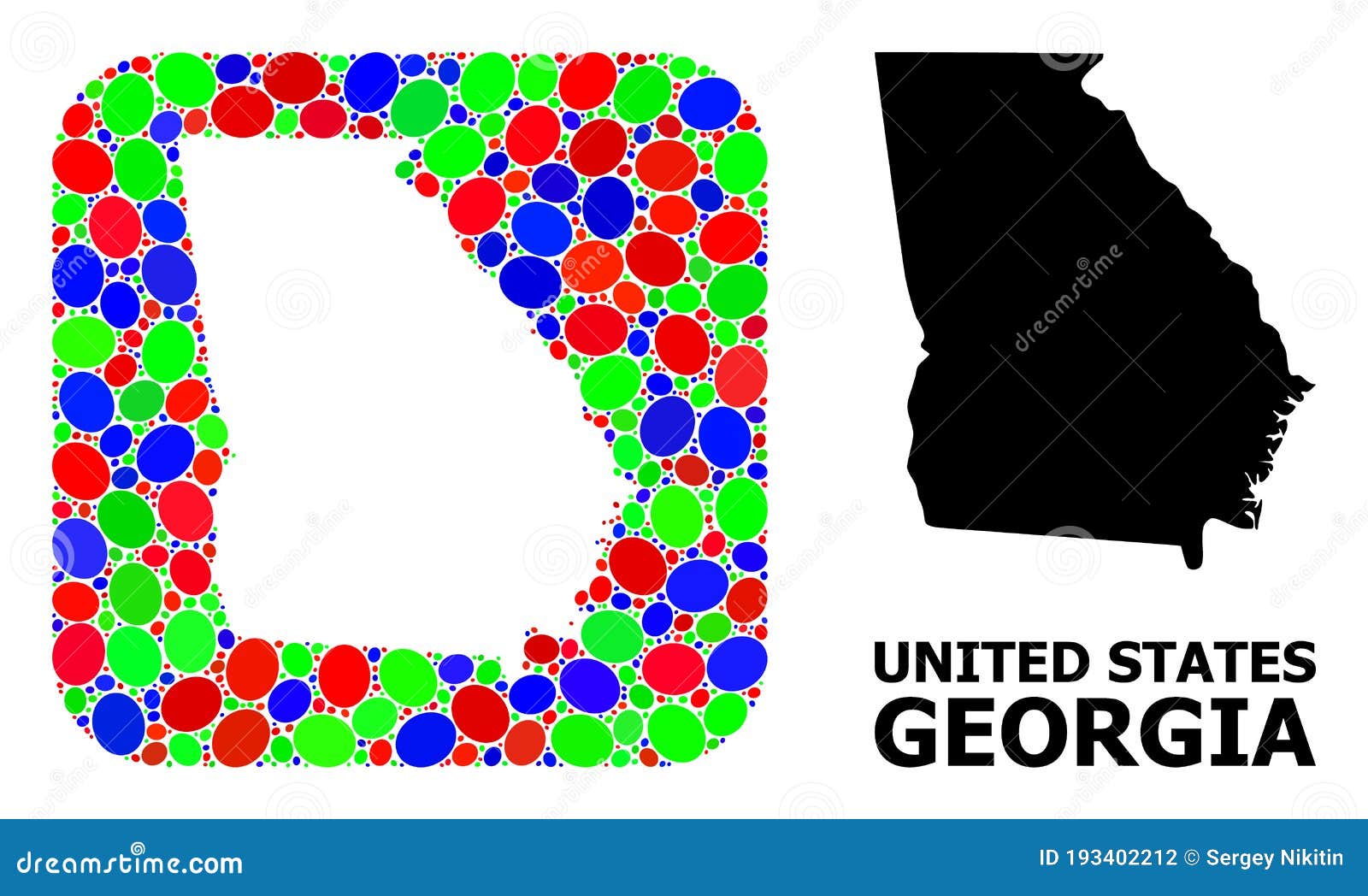 Mosaic Hole and Solid Map of Georgia State Stock Vector - Illustration of bright, carved: 193402212