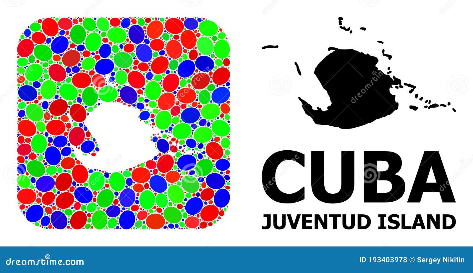 mosaic hole and solid map of juventud island