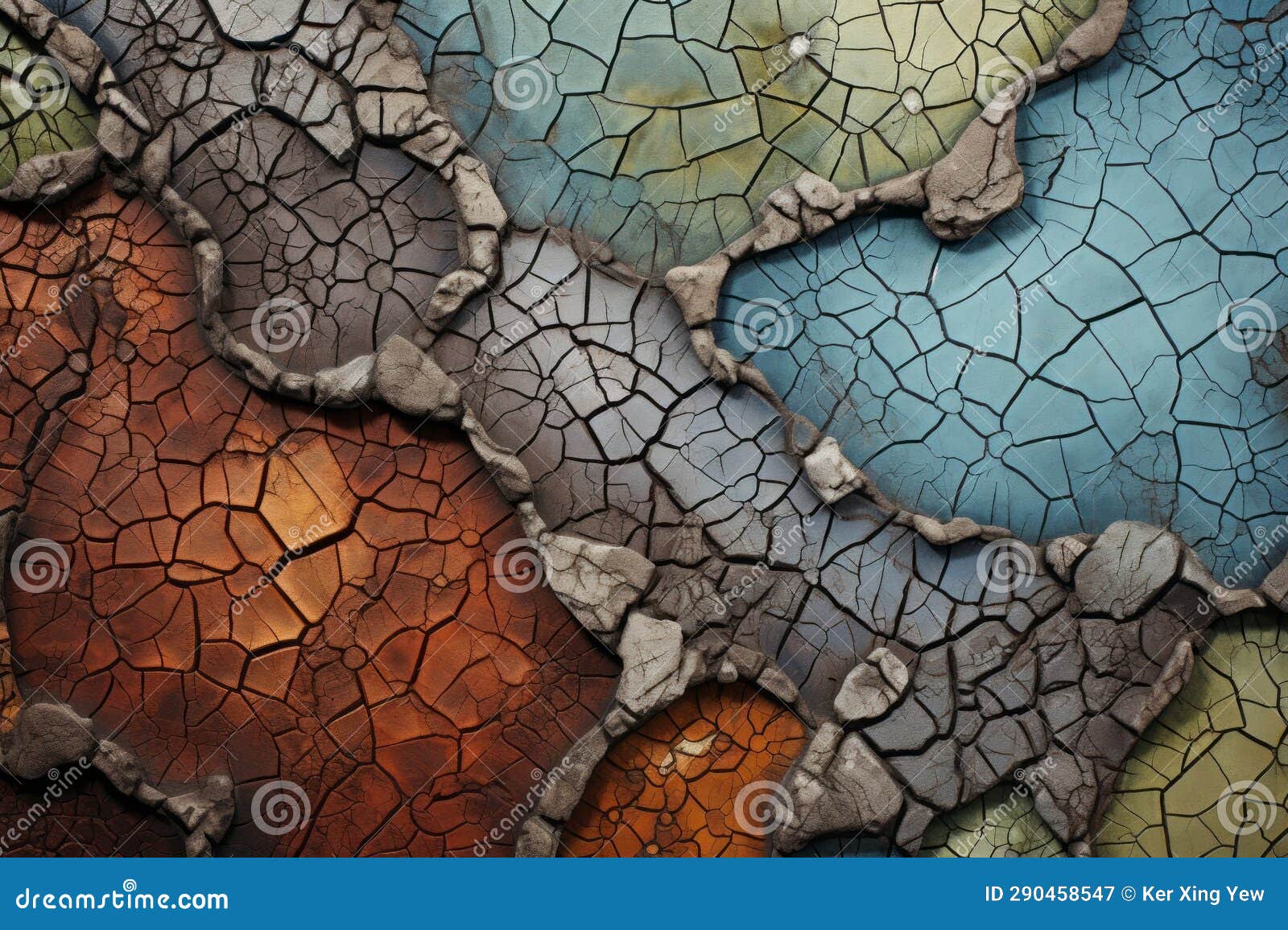 mosaic-like patterns in earth's cracks