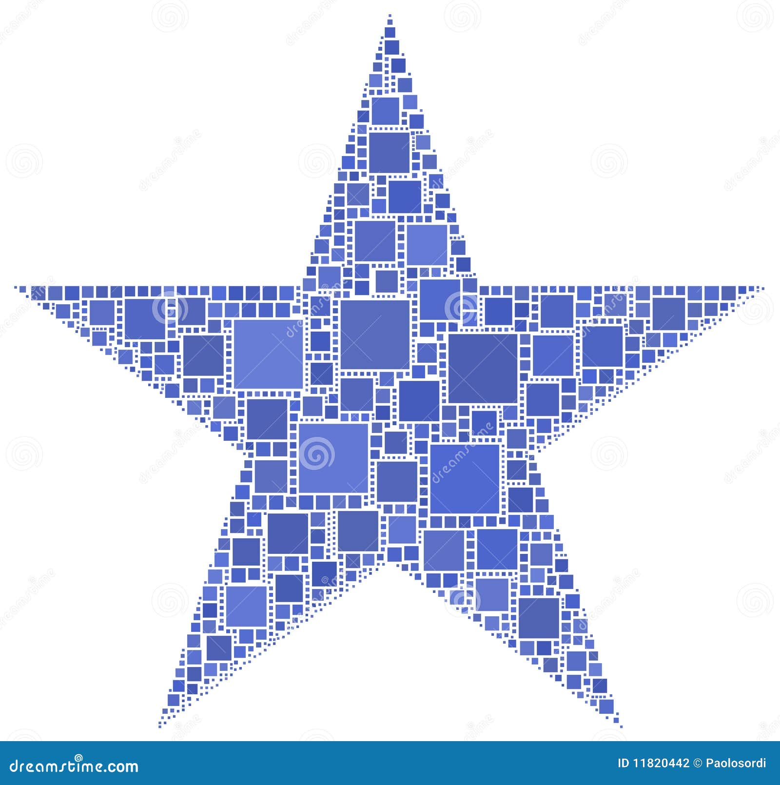 Mosaic of a Star stock vector. Illustration of decorative - 11820442