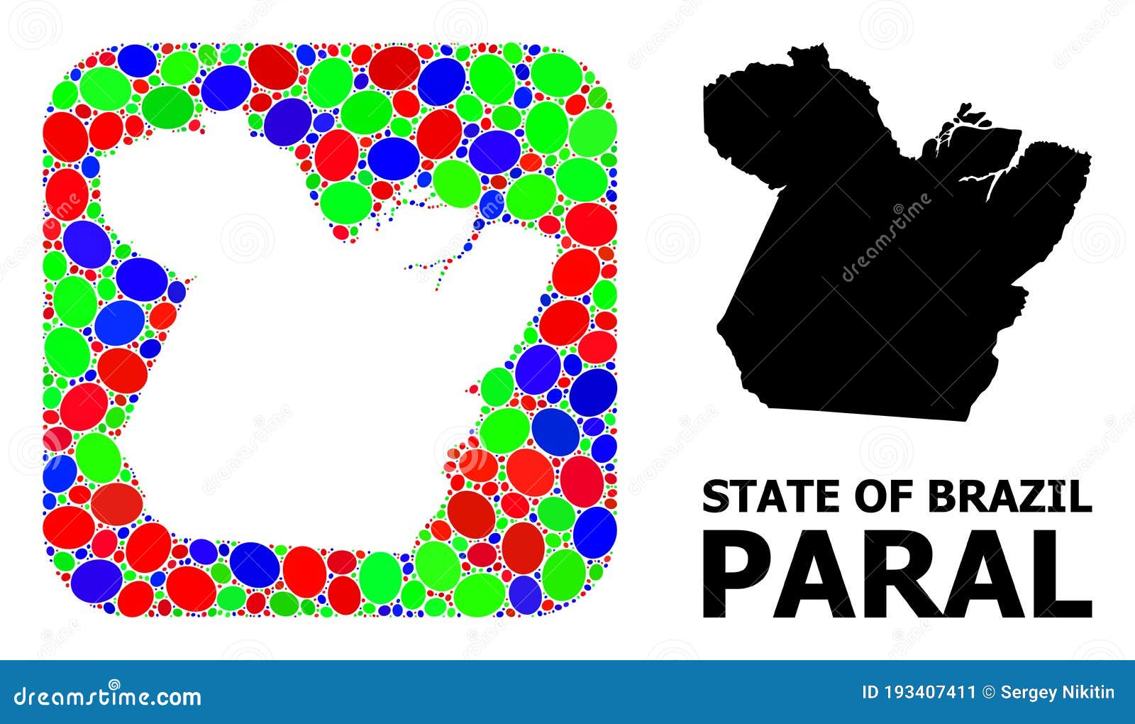 mosaic stencil and solid map of paral state