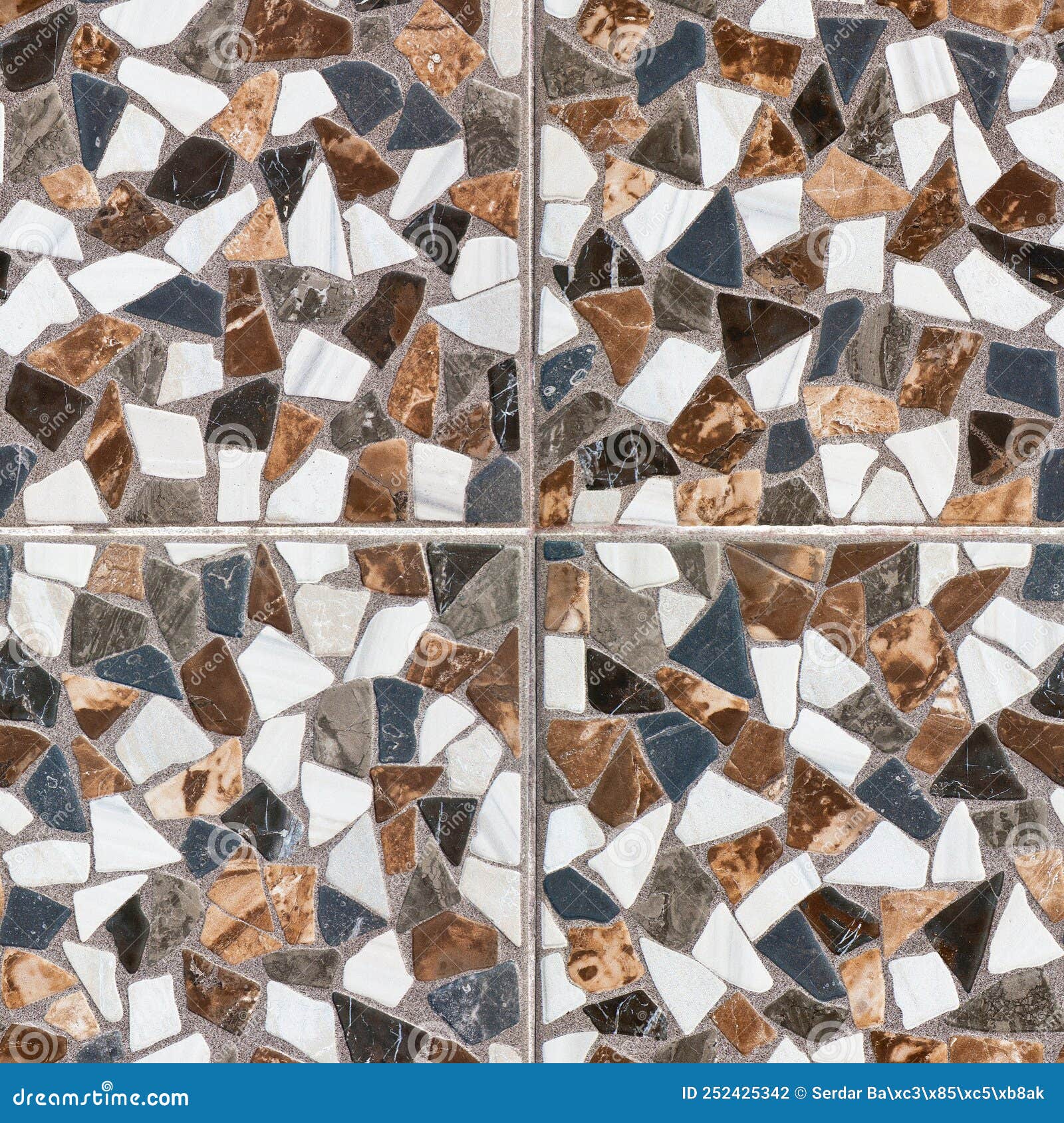 Mosaic Stone Square Ceramic Tile Seamless, Can Be Used Indoors and