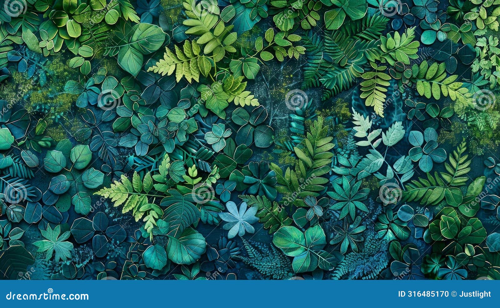 a mosaiclike pattern featuring small layered s representing the density and intricacy of the layers in a rainforest