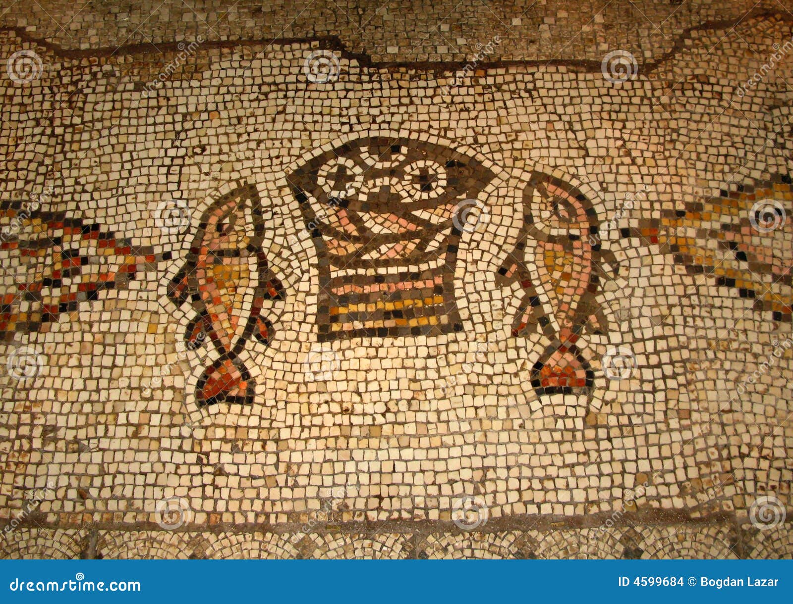 Mosaico De La Multiplicación, Tabgha, Israel Foto de archivo - Imagen de israel, suelo: 4599684