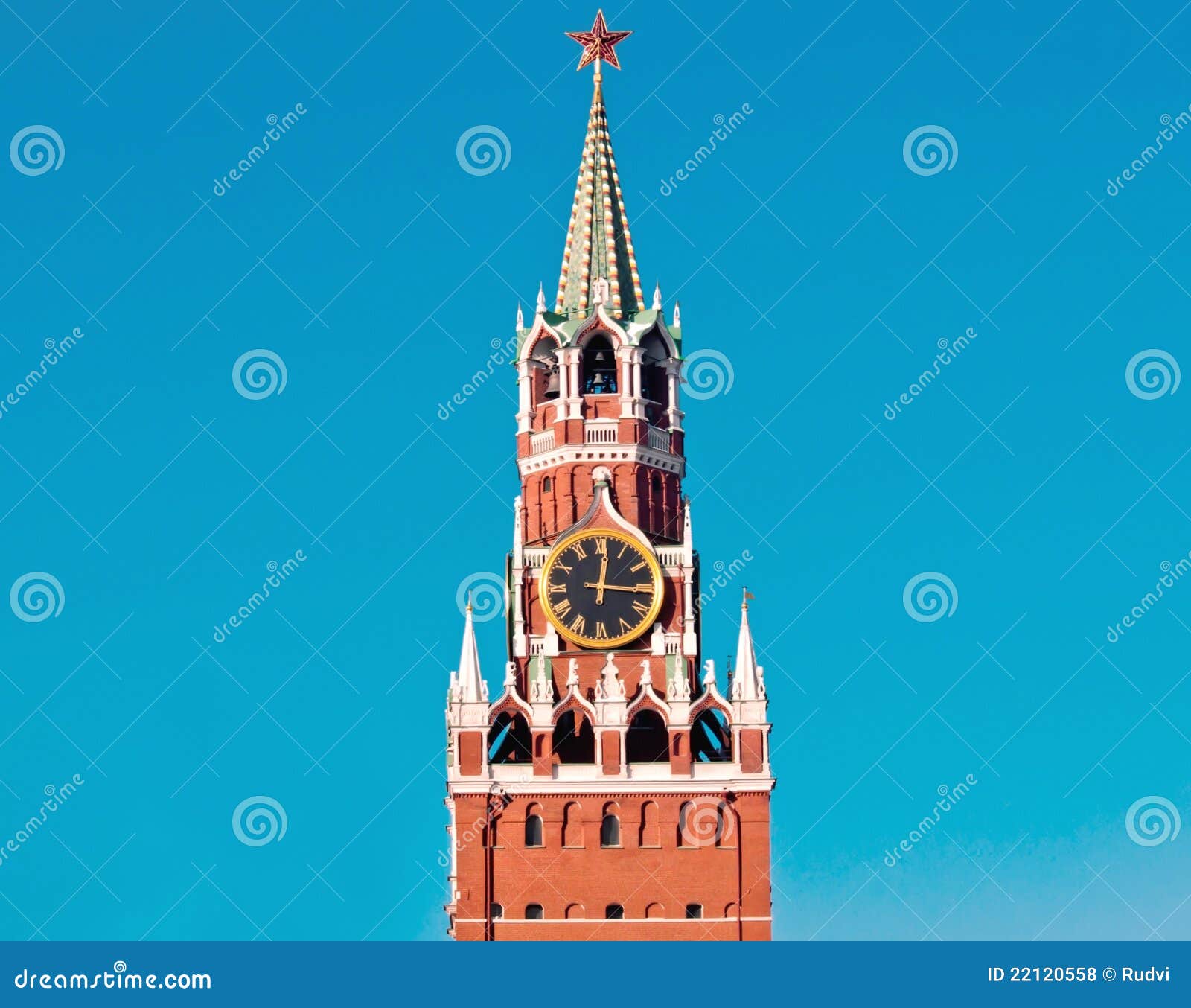 The Moscow chiming clock stock photo. Image of dial, chiming 22120558