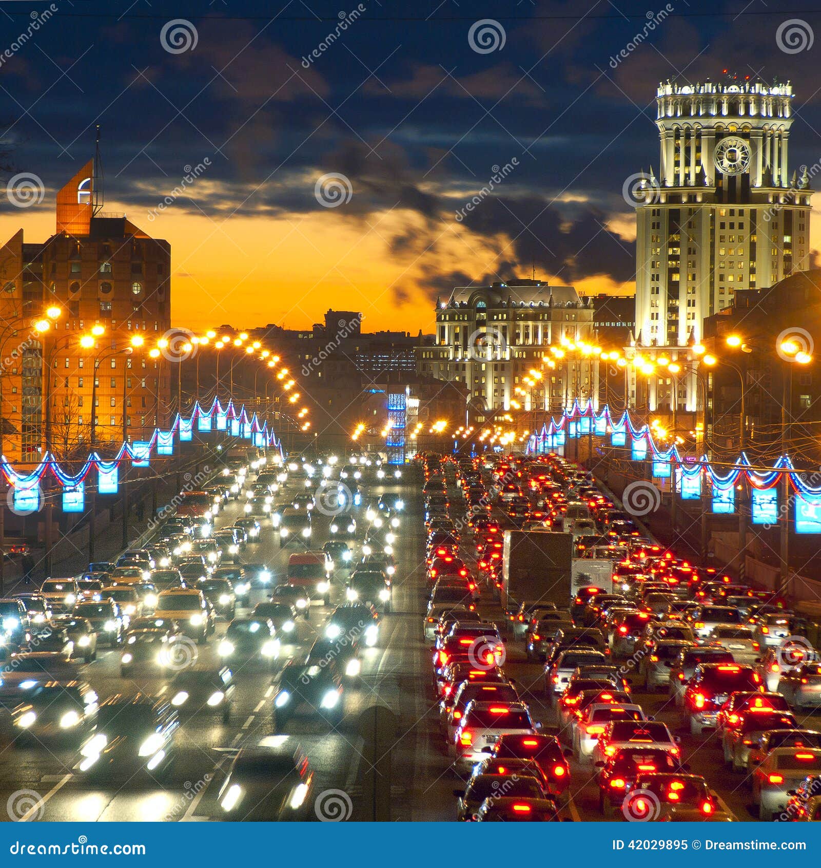 Moscow lights stock image. Image of beauty, light, illuminated 42029895