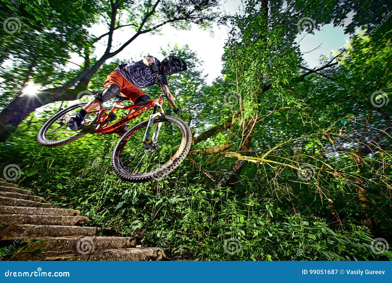 Moscow, Russia - August 31, 2017: Jump and Fly on a Mountain Bike ...