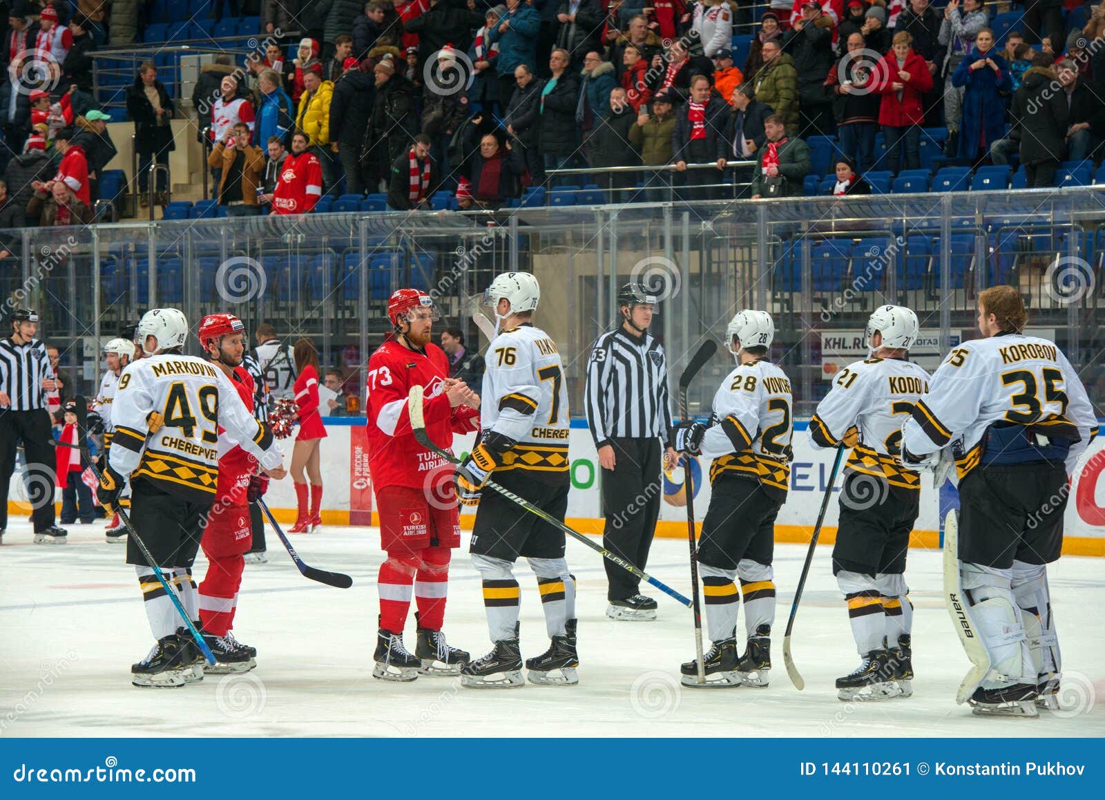 Cheers Rivals After The Hockey Match Spartak Vs Severstal Cherepovets Editorial Photo Image Of